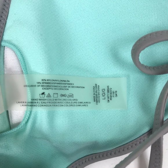 Altar'd State Gray & Teal Cross Strap Bikini Top L - Picture 6 of 6